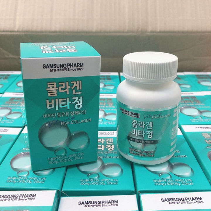 samsung-pharm-fish-collagen-ซัมซุง-ฟาร์ม-ฟิช-คอลลาเจน-คอลลาเจนเกาหลี-ผลิตภัณฑ์เสริมอาหาร-บำรุงร่างกาย-บำรุงผิว-ขนาด-60-เม็ด