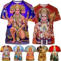 bjh☊  new fashion monkey god Hanuman printed unisex Hindu mythical figure casual short-sleeved top