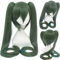 Vocaloid Cosplay Wigs Long Green With 2 Clip Japan Midi Dress Beginner Future Synthetic Hair Wig