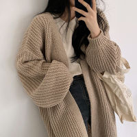 Long sweater cardigan 2023 New lazy sunken stripe warm sweater coat for women 2023