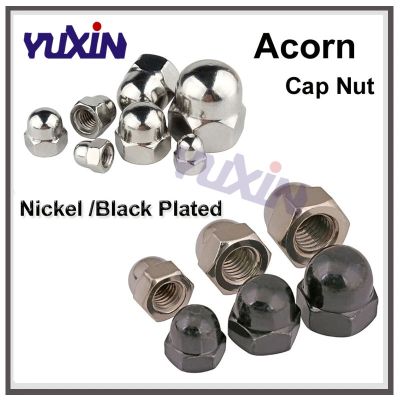 DIN1587 Acorn Cap Nut M3 M4 M5 M6 M8 M10 M12 M14 M16 M20 304 Stainless Steel/Black Plated Cap Decorative Cover Dome Blind Nuts Nails Screws Fasteners