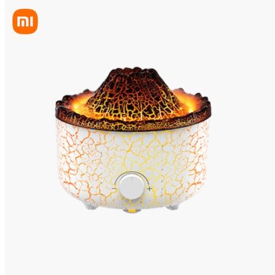 เครื่องพ่นไอน้ำอโรมาเธอราพี Xiaomi ภูเขาไฟ Mijia 3D เครื่องเพิ่มความชื้นในอากาศจำลองเปลวไฟแหวนแฟชั่นกลิ่นหอมห้องฉีด