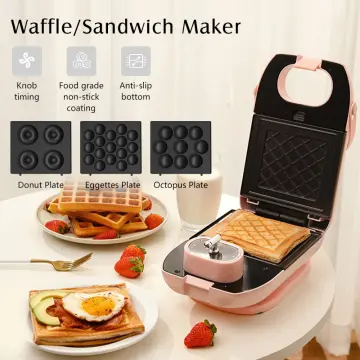 650w Electric Sandwich Maker Timing Waffle Maker Toaster Baker