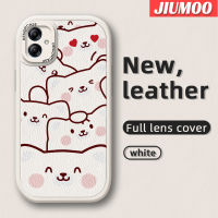 JIUMOO เคส M04 F04 A04E A04ปลอกสำหรับ Samsung ลายหมีเคสมือถือกันกระแทกนิ่มเคสใส่โทรศัพท์หนังดีไซน์ใหม่ป้องกันการตกพร้อมเคสป้องกันกล้องเลนส์คลุมทั้งหมด