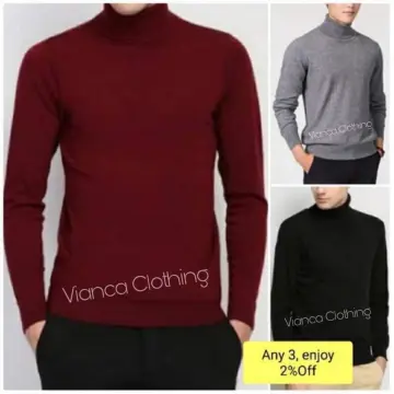 knitted turtle neck long sleeve for men's