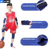 {Feili Sports Outdoor} MTATMT 1ชุดถักกลางแจ้งป้องกันหัวเข่ากีฬาเด็กอุปกรณ์พยุงข้อเท้าข้อศอกสำหรับเด็กฟุตบอลวอลเลย์บอลบาสเกตบอล