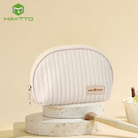 MAYTTO เคส Tas Kosmetik กระเป๋าใส่เครื่องอาบน้ำหนัง PU แบบพกพาสำหรับเดินทางกระเป๋าเครื่องสำอางกระเป๋าถือจัดระเบียบ Tas Kosmetik ความจุมากพร้อมสายคล้องสำหรับการเดินทางธุรกิจการเดินทางกลับบ้านเป็นระเบียบเรียบร้อย