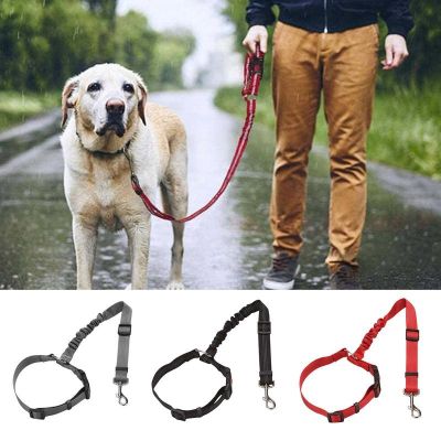 （PAPI PET）เข็มขัดนิรภัยรถสำหรับสัตว์เลี้ยงแบบปรับได้,เบาะสายจูงสัตว์เลี้ยงสำหรับสุนัขแมวและสุนัขปลอกคอสุนัขคลิปตะกั่วสายจูงสุนัขได้อย่างปลอดภัย