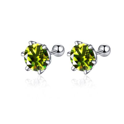 0.5-2ct Moissanite Screw Stud Earrings D Color 925 Sterling Silver Diamond Earrings For Women Wedding Fine JewelryTH