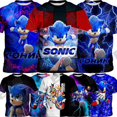 Sonic the Hedgehog T-Shirts For Kids 3-14 Years Old Baby Short Sleeve Tops Summer Cool Breathable Clothing