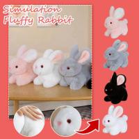 Mini Simulation Cute Bunny Rabbit Toy Plush Realistic Bunny Stuffed Birthday For Kids Toys Gifts Model R6D8