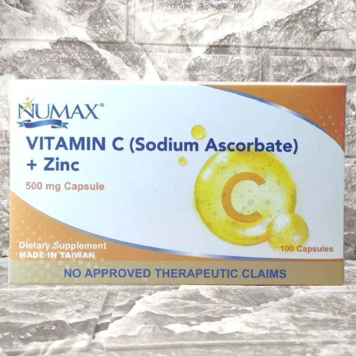 VITAMIN C (NUMAX Sodium Ascorbate + Zinc) 100 Capsules Lazada PH