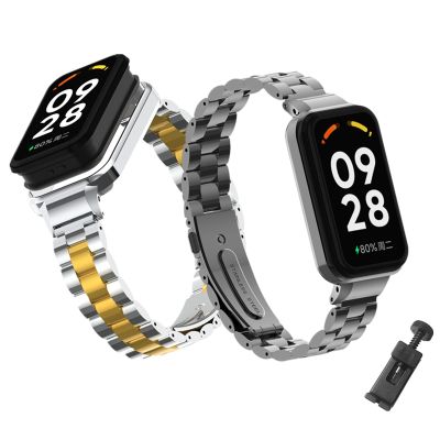 Bransoletka dla Xiaomi Redmi Band 2 pasek ze stali nierdzewnej opaska na rękę dla Redmi Band 2 metalowa obudowa pasek na rękę Smartwatch