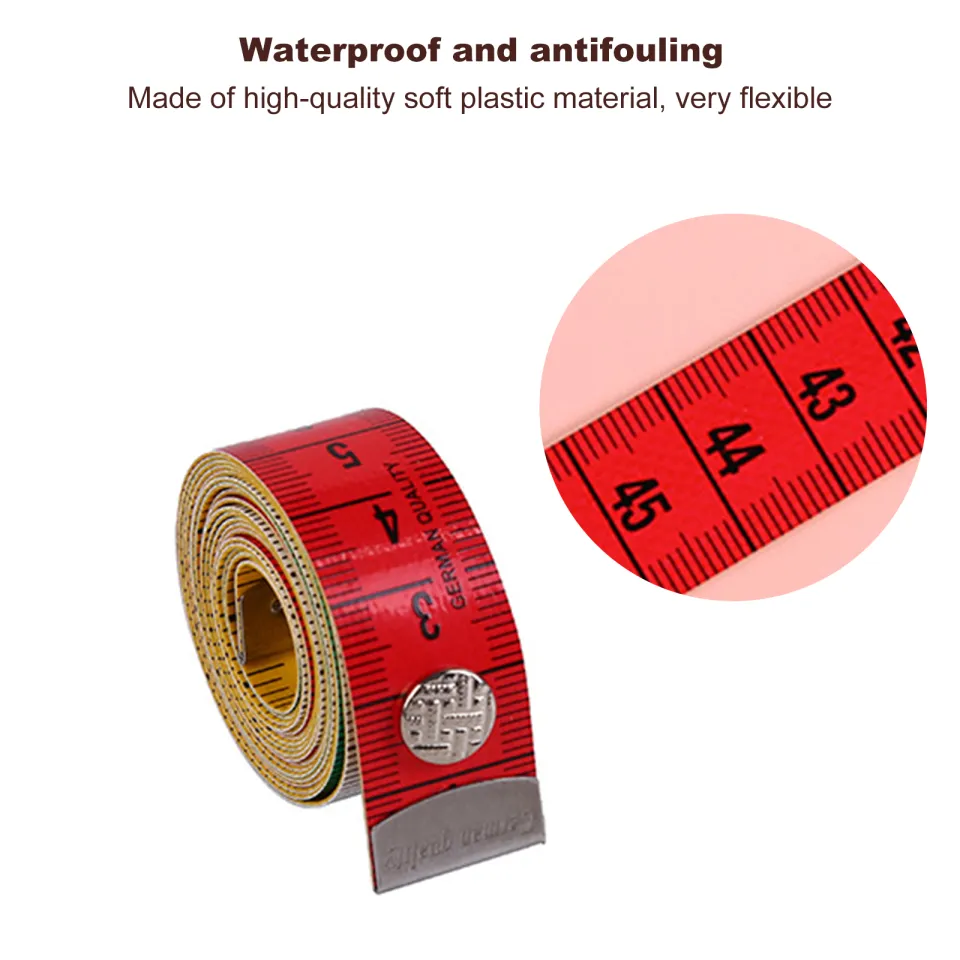 1.5m Quality Soft Tape Measure Tailor's Tape with Snap Fasteners