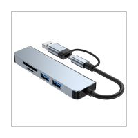 5 Ports 2-In-1 USB 3.0 HUB Type-C Adapter USB3.0+USB2.0+SD+TF Multi-Port USB Splitter Expander for PC Computer