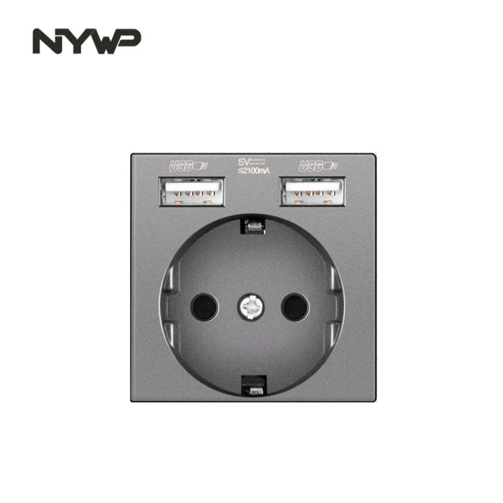 new-popular89-โมดูลติดผนัง-nywp-diy-มาตรฐานยุโรปสีเทาแผงปลั๊กไฟปุ่มสวิทช์ฟังก์ชั่นรวมกันฟรี