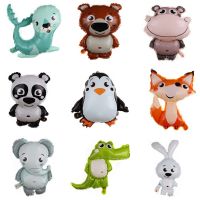 Jungle Cartoon Animal Balloon Rabbit Fox Penguin Hippo Tiger Crocodile Aluminum Foil Balloon Zoo Birthday Party Toy Decor Balloons