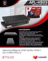 กล่องกระจายสัญญาณ HDMI Splitter HDMI 1 OUT 8 ยี่ห้อ APOLLO