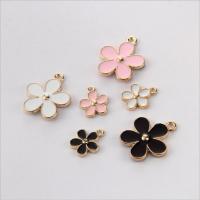 【YF】❈☋✤  10pcs Pink Drop Enamel Pendants Gold Color Alloy Charms Jewelry Finding Z926