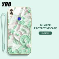 YBDเคสโทรศัพท์ดีไซน์ใหม่สำหรับ Xiaomi Redmi Note 7 7Pro Note 5 Pro เคสแถมฟรีสายคล้องเคสชุบลายดอกไม้น้ำมันเคส