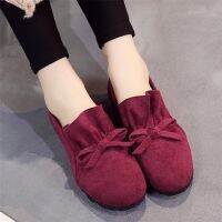 Cresfimix women cool comfortable spring flat shoes lady cute bow tie wine red flats female leisure plus size slip on shoe a302
