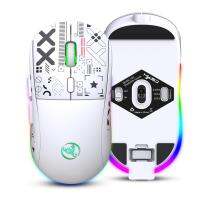 เมาส์ไร้สาย Amagogo 3โหมด (BT คู่ + USB) Mouse Komputer สำหรับพีซีตั้งโต๊ะแล็ปท็อป