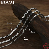 BOCAI S925สร้อยคอเงินย้อนยุคผู้ชายงูกระดูกคู่กระดูกไหปลาร้าโซ่บุคลิกภาพแฟชั่นบริสุทธิ์ Argentum เครื่องประดับ