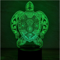 3D Optical Illusion Lamp LED Night Light Touch Control 7 Color Change USB Powered for Home Decorations Sea Turtle Toys Gifts