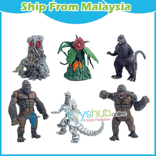 6pcs Ultraman Monster Godzilla Vs King Kong Pvc Figure Toy Collection Cake Topper Toy For Kids 9cm Lazada