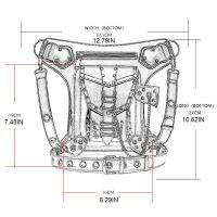 G5AE กระเป๋าแมสเซ็นเจอร์สะพายไหล่แนวพังก์ย้อนยุคกระเป๋าคาดเอวกระเป๋าถือสตรีมพังค์หนัง PU แนวกอทิคร็อคสำหรับผู้หญิง