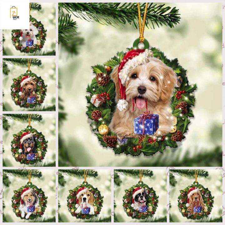 UCEPRO Decorative Christmas Dog Acrylic Pendant 2D Hanging Christmas