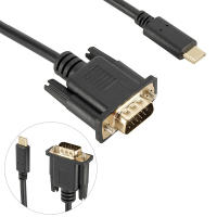 [ZY] ตำนาน1.8M USB C เพื่อสาย VGA 1080P ประเภท C เป็น VGA Converter สายอะแดปเตอร์สำหรับแล็ปท็อป