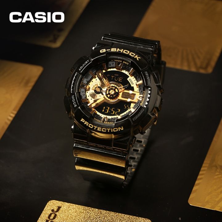 casio-g-shock-นาฬิกาข้อมือสุภาพบุรุษ-สายเรซิ่น-รุ่น-ga-710gb-1adr-สีดำ-ทอง
