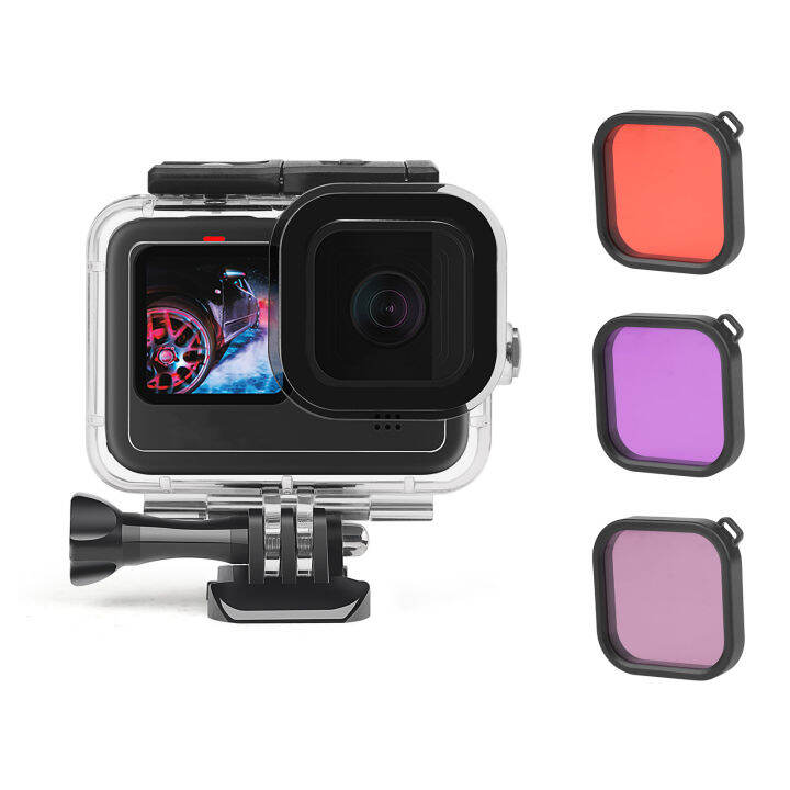 การกระทำกล้องกรณีกันน้ำสีแดงสีชมพูสีม่วงกรองชุดเปลี่ยนสำหรับ-gopro-ฮีโร่1011ดำน้ำท่องดำน้ำดูปะการัง