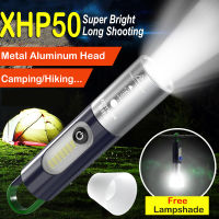 【เรือจากประเทศไทย】XHP50 ไฟฉายแรงสูง ขนาดเล็ก แบบพกพา  พวงกุญแจชาร์จ USB ไฟทํางาน LED 30W LED Flashlight ไฟฉายกันน้ํา สําหรับตั้งแคมป์กลางแจ้ง