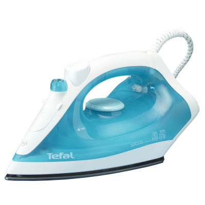 Tefal FV1310 เตารีดไอน้ำ Virtuo Turbo แผ่นรองพื้นแบบไม่ติด ระบบต่อต้านการคำนวณ สเปรย์ 1525W สีน้ำเงิน