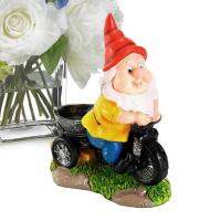 Outdoor Gnome Figurines Cartoon Colorfast Outside Tricycle Gnome Figurines Seasonal Decor Lovely Gnome for Garden Courtyard Study Room Balcony Coffee Table Showcase gifts