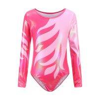 Children Girls Diamante Long Sleeve Ballet Practice Dance Wear Gymnastics Dancing Bright Color Body Suits