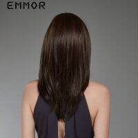 Emmor สังเคราะห์แฟชั่นวิกผมสำหรับผู้หญิงกลางสีน้ำตาลเข้มวิกผมคอสเพลย์วิกผมไฟเบอร์ทนความร้อน