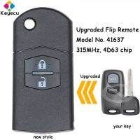 KEYECU Replacement Upgraded Flip Remote Control Car Key With 2 Buttons 315MHz 4D63 Chip for Mazda Fob Visteon Model No. 41637