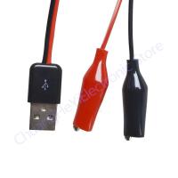 DIY Power Wire Red Black Alligator Test Clips to USB Male Connector Power Supply Adapter Wire 60cm Electrical Circuitry Parts