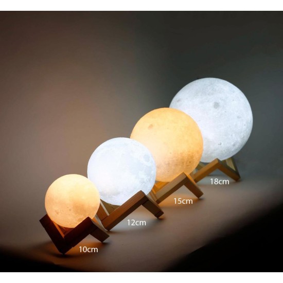Tặng mã freeship 20k-40k đèn ngủ mặt trăng 3d size 15cmnhiều màu đèn - ảnh sản phẩm 6