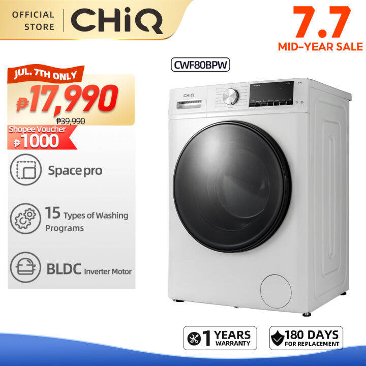 Chiq Cwf80bpw Front Load 8kg Washer 1400 Rpm Inverter Washing Machine 