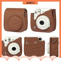 COVETX สายรัดปรับระดับได้ ทอ กระเป๋าหนัง กล่องเก็บกล้อง สำหรับ Fujifilm Instax Mini 9/11 กระเป๋ากล้องทันที เคสป้องกัน กระเป๋าถือ