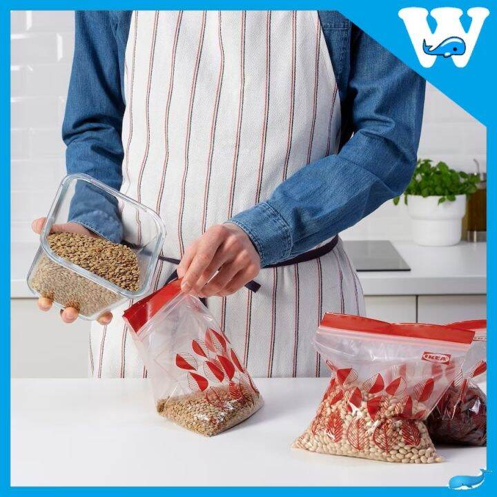 [25pcs] IKEA ISTAD RESEALABLE DOUBLE ZIPLOCK BAG 1L 18x21.5cm Lazada