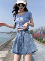 SURMIITRO M-6XL Plus Size Denim Shorts Women 2023 Summer Korean Fashion Blue All Match High Waist Short Pants Jeans Female