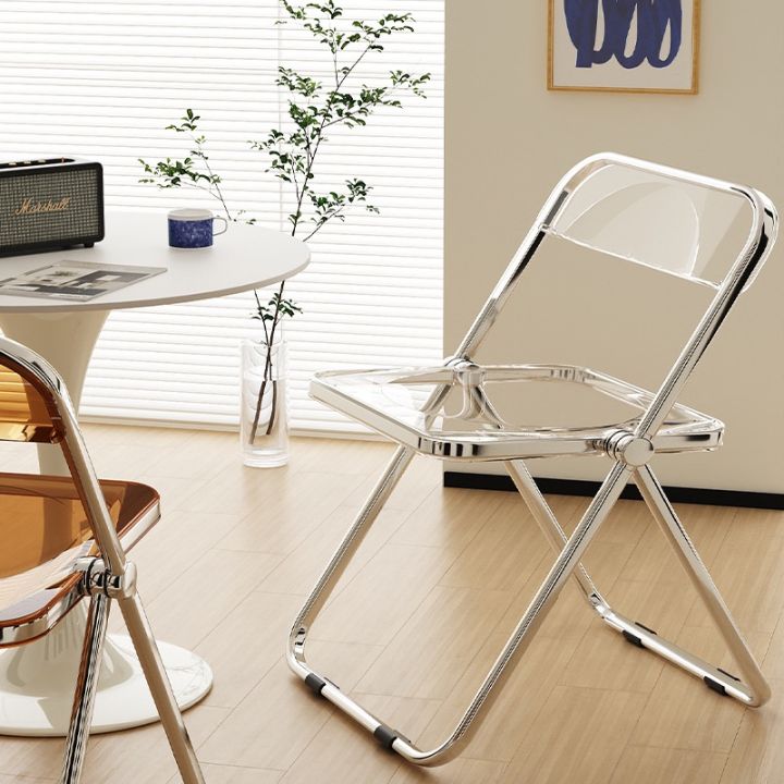smilewil-สินค้าใหม่-เก้าอี้ใส-เก้าอี้คริสตัล-สไตล์มินิมอล-เก้าอี้สุดฮิตในหมู่เน็ตไอดอล-เก้าอี้พับได้-เก้าอี้-วัสดุอะคริล