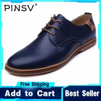 PINSV รองเท้าทางการสำหรับผู้ชายแฟชั่นรองเท้าหนัง Oxfords รองเท้าลำลอง