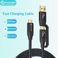 PHIXERO 2 In 1สายชาร์จเร็ว Type C USB A ถึง USB C สายเคเบิ้ลเครื่องแยกสายสำหรับอะแดปเตอร์แท็บเล็ตโทรได้ R