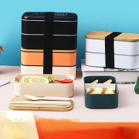 Portable Lunch Box Microwave Food Grade Lunch Insulation Box Office Worker Double-layer Plastic Lunch Box Japanese Style